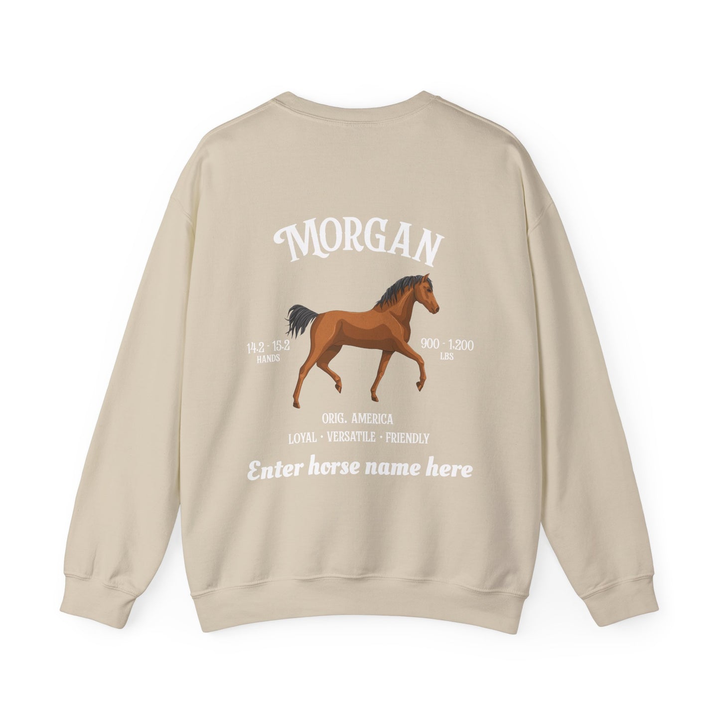 Morgan Horse Personalized Crewneck - Custom Name Equestrian Sweatshirt