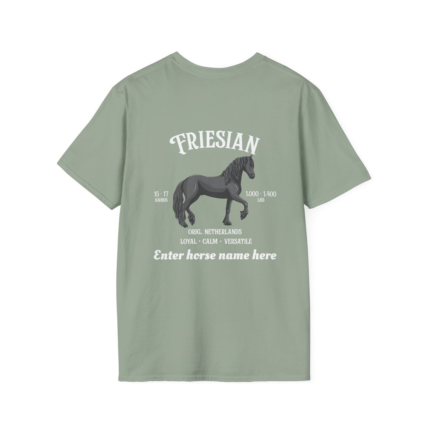 Friesian Horse T-Shirt — Personalized Equestrian Tee