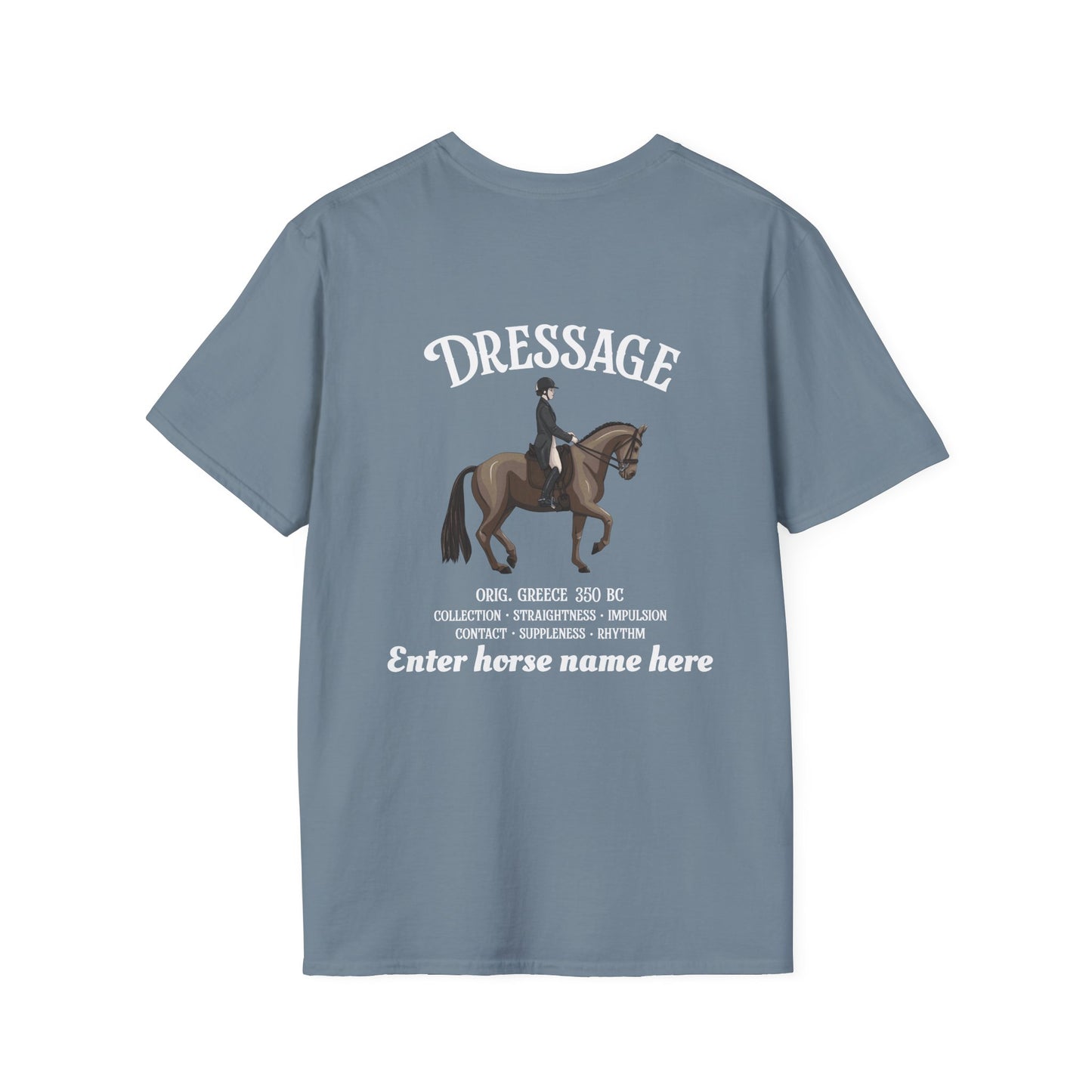 Dressage Horse T-Shirt — Customizable Equestrian Shirt