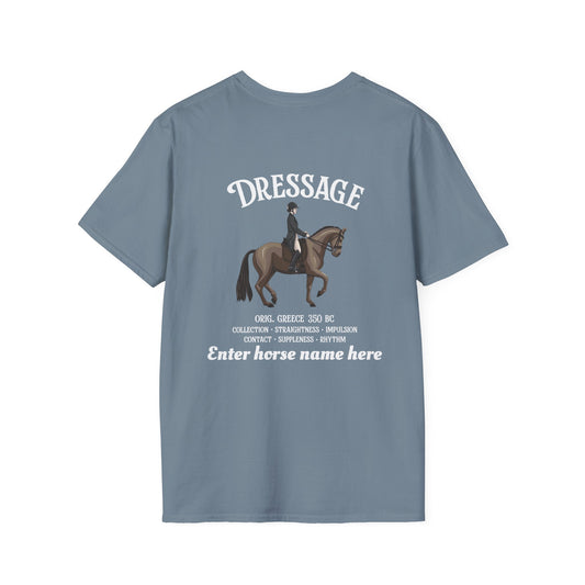 Dressage Horse T-Shirt — Customizable Equestrian Shirt