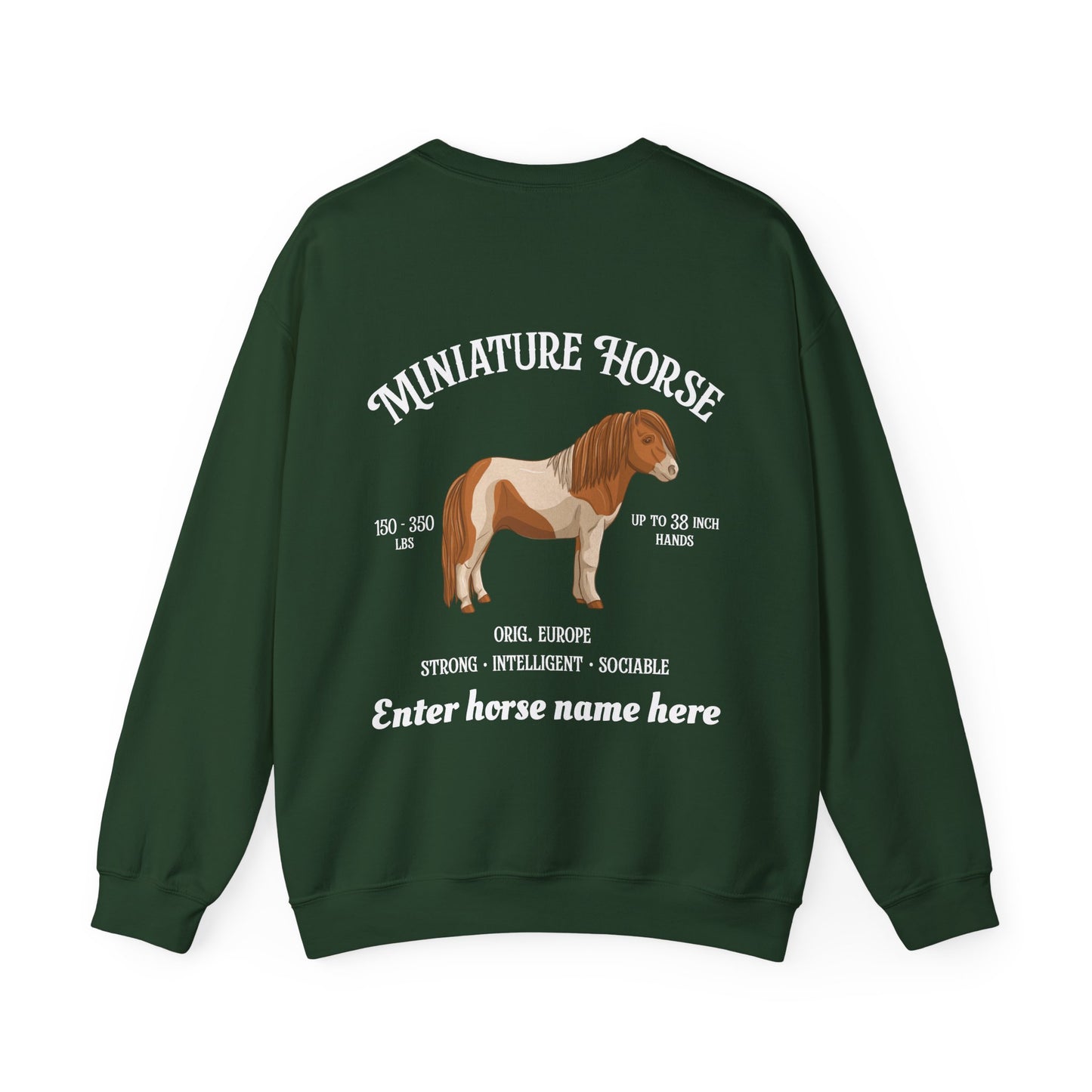 Miniature Horse Crewneck Sweatshirt — Personalized Design