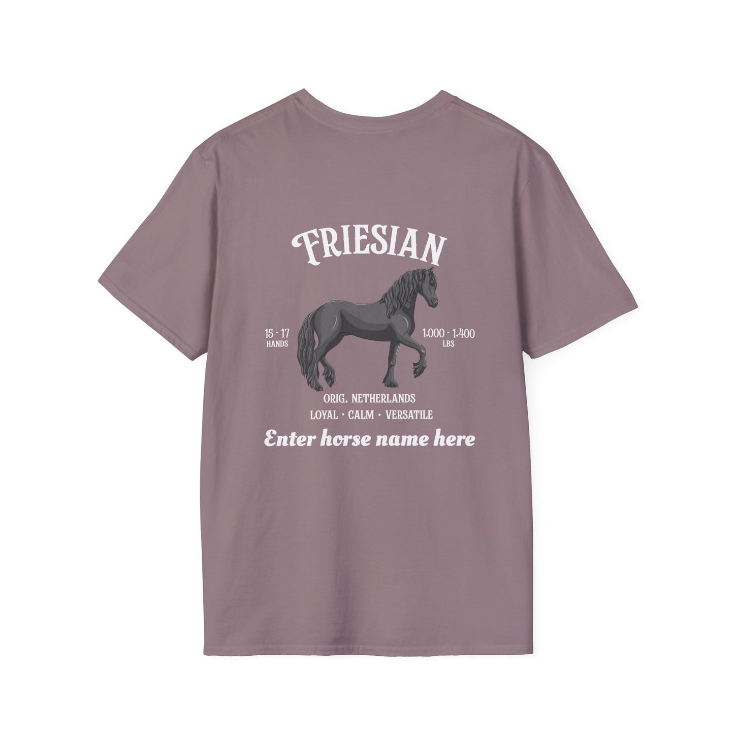 Friesian Horse T-Shirt — Personalized Equestrian Tee