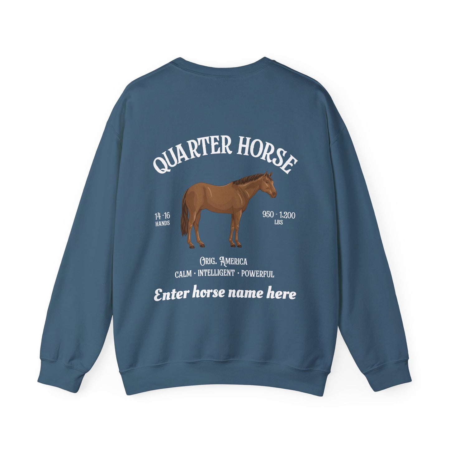 Quarter Horse Crewneck Sweatshirt — Personalized Graphic