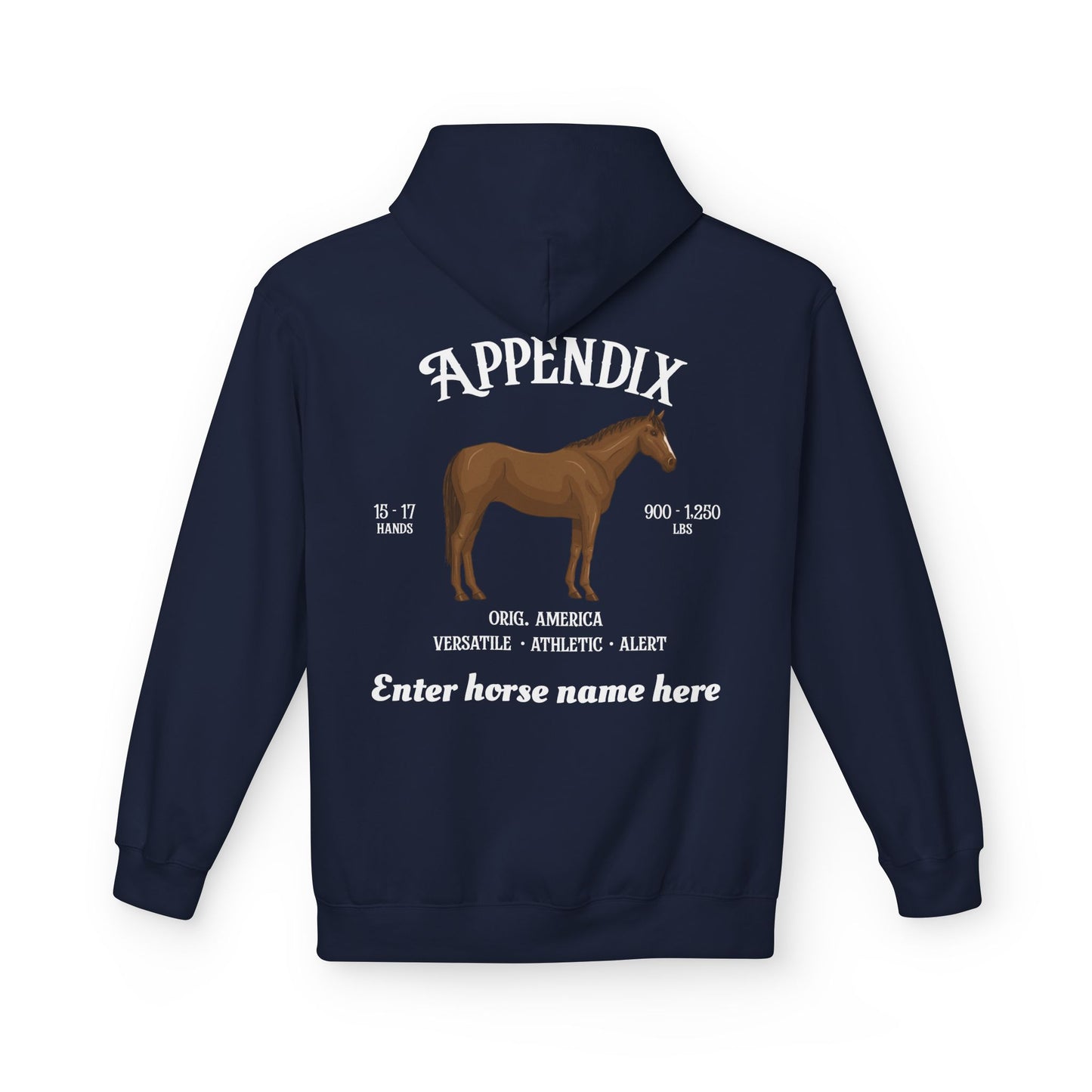 Appendix Horse Breed Hoodie — Personalized Horse Name Pullover