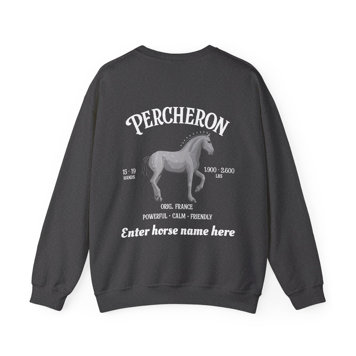Percheron Horse Sweatshirt – Personalized Draft Horse Crewneck