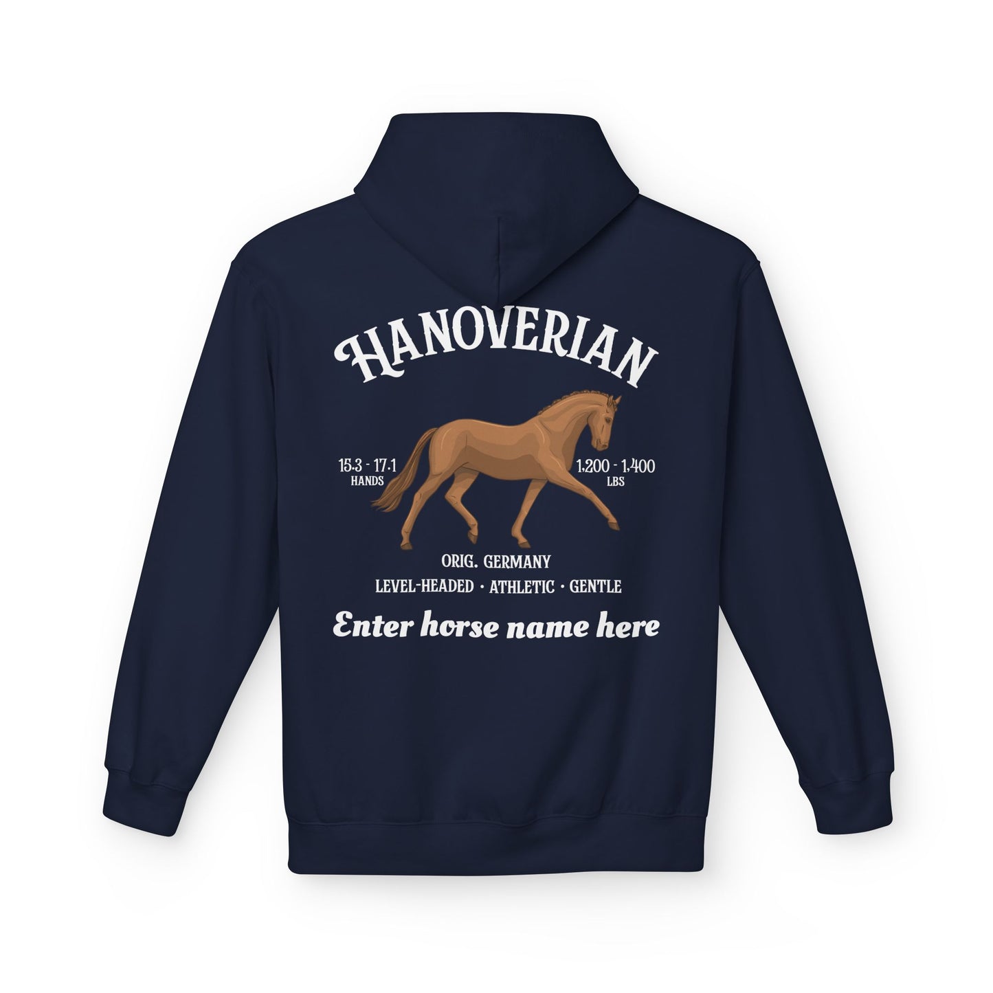 Hanoverian Horse Hoodie — Personalized Equestrian Sweatshirt
