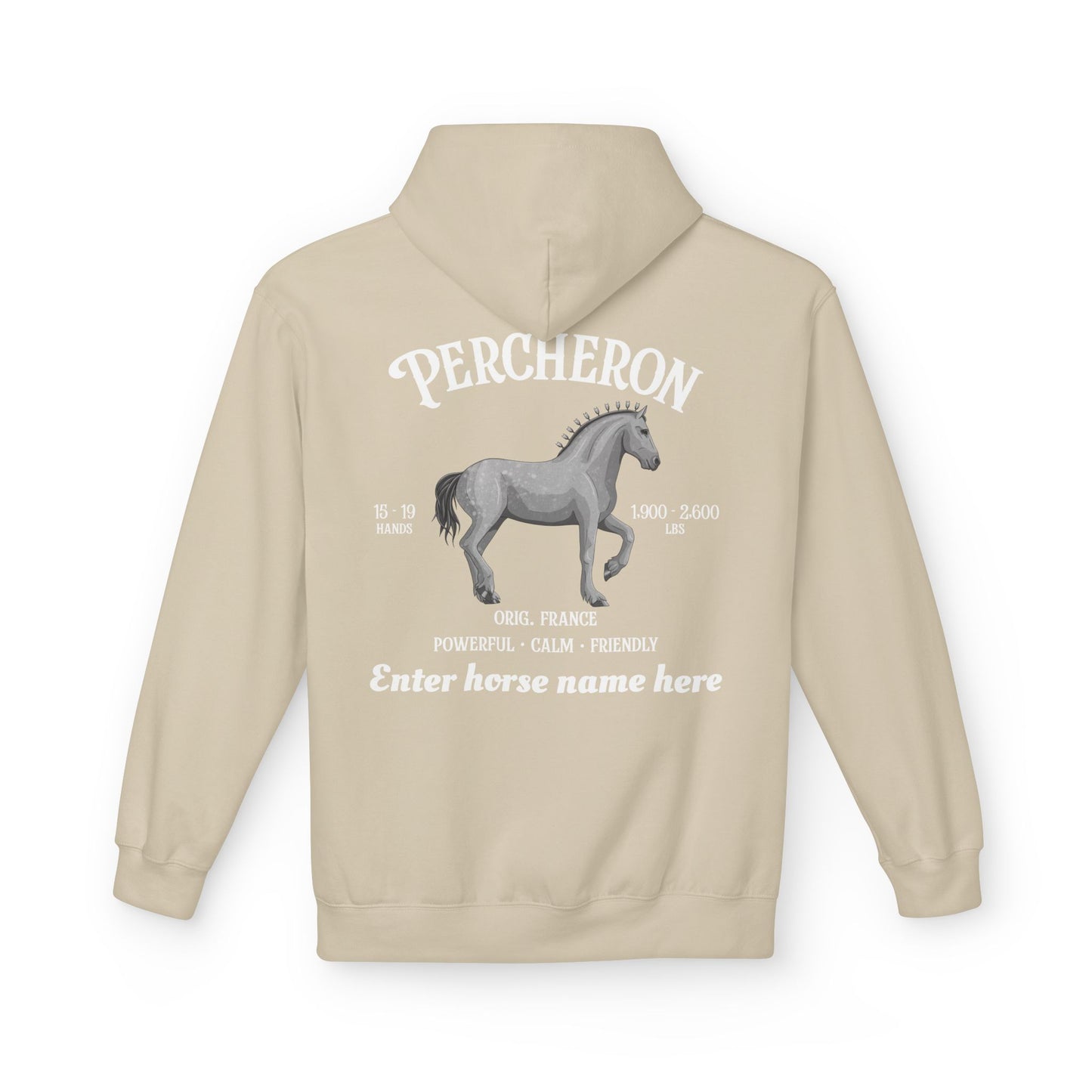 Percheron Horse Hoodie — Personalized Draft Horse Sweatshirt