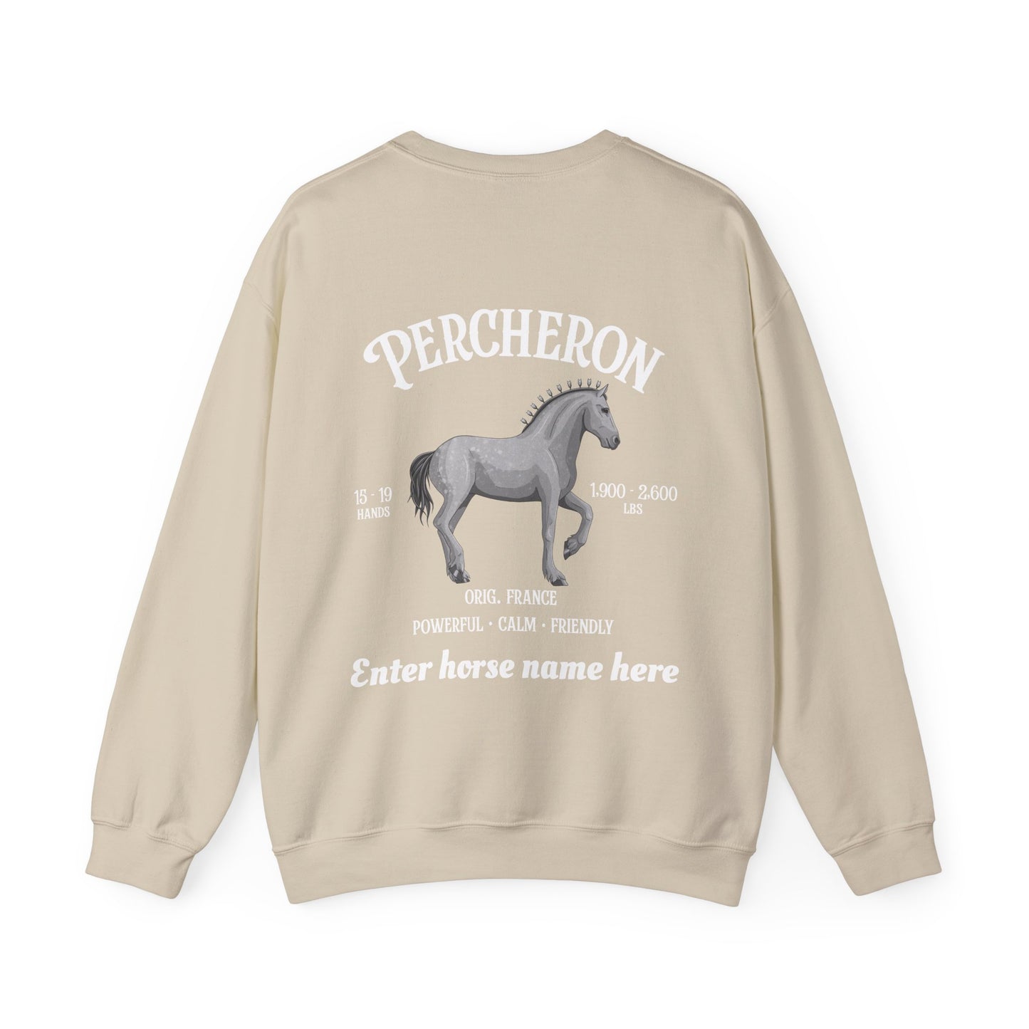 Percheron Horse Sweatshirt – Personalized Draft Horse Crewneck