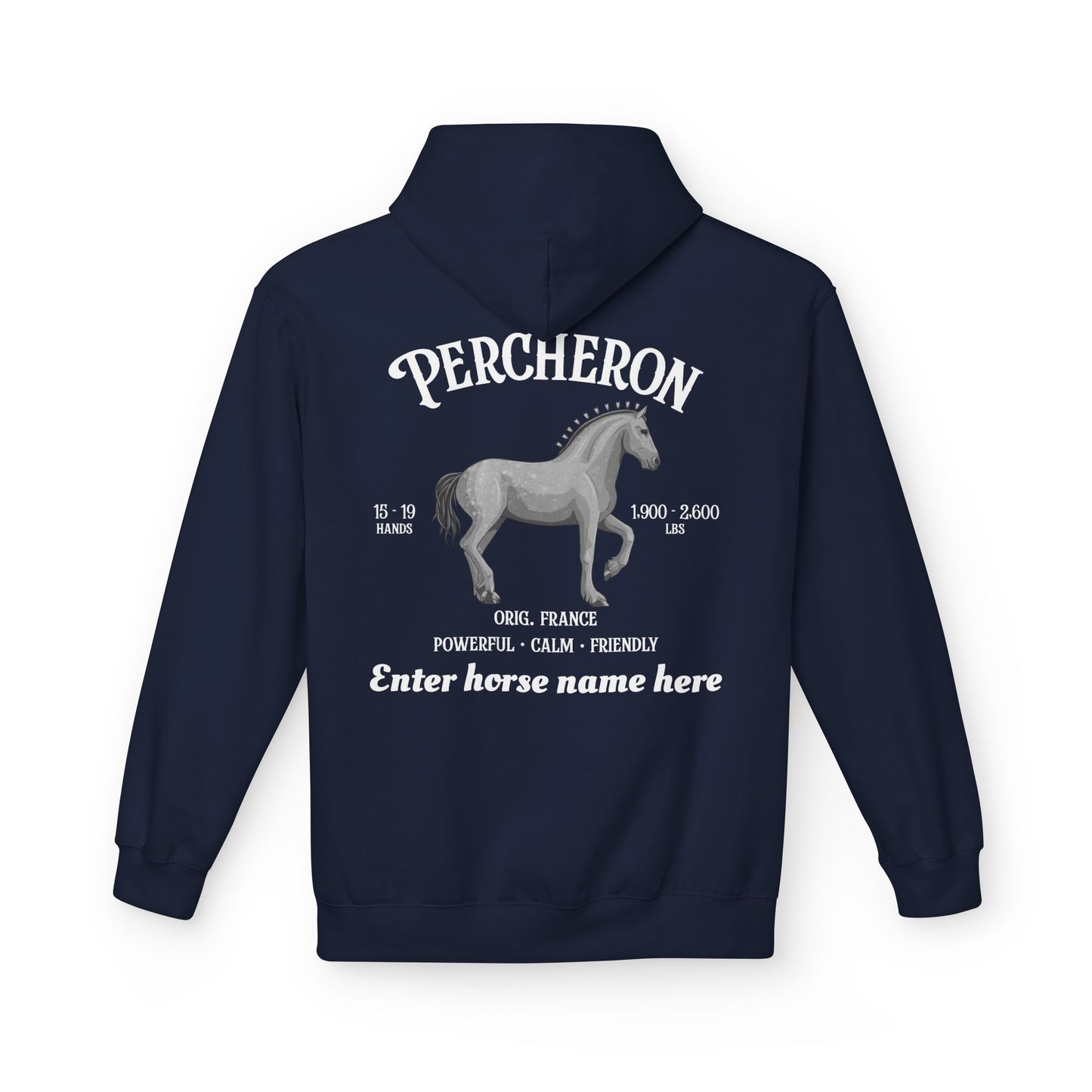 Percheron Horse Hoodie — Personalized Draft Horse Sweatshirt