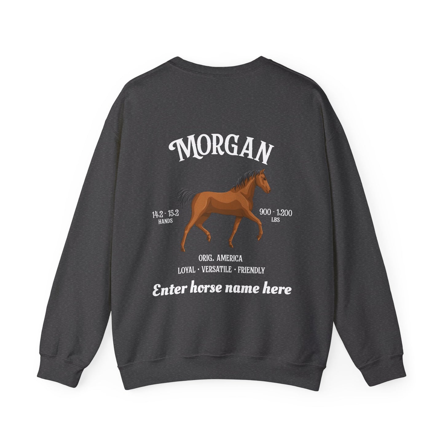 Morgan Horse Personalized Crewneck - Custom Name Equestrian Sweatshirt