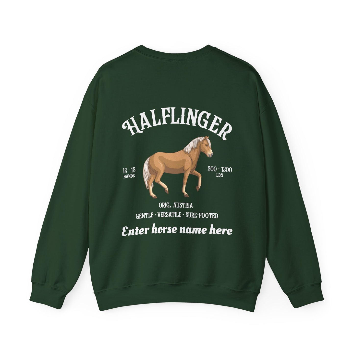Halflinger Horse Sweatshirt — Personalized Equestrian Crewneck
