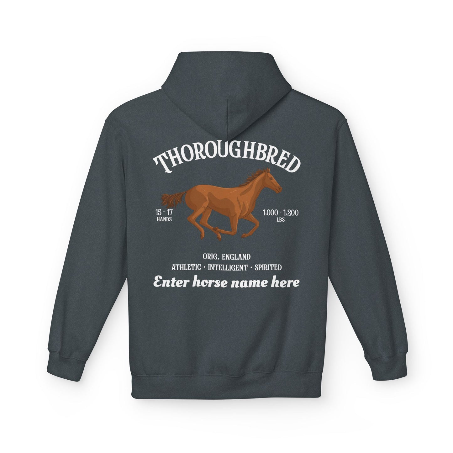 Thoroughbred Horse Hoodie — Personalized Pullover