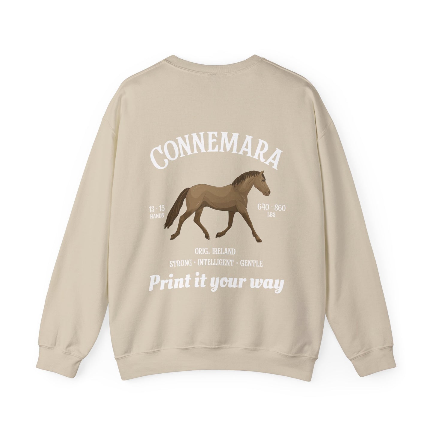 Connemara Horse Crewneck Sweatshirt – Irish Pony Breed Graphic