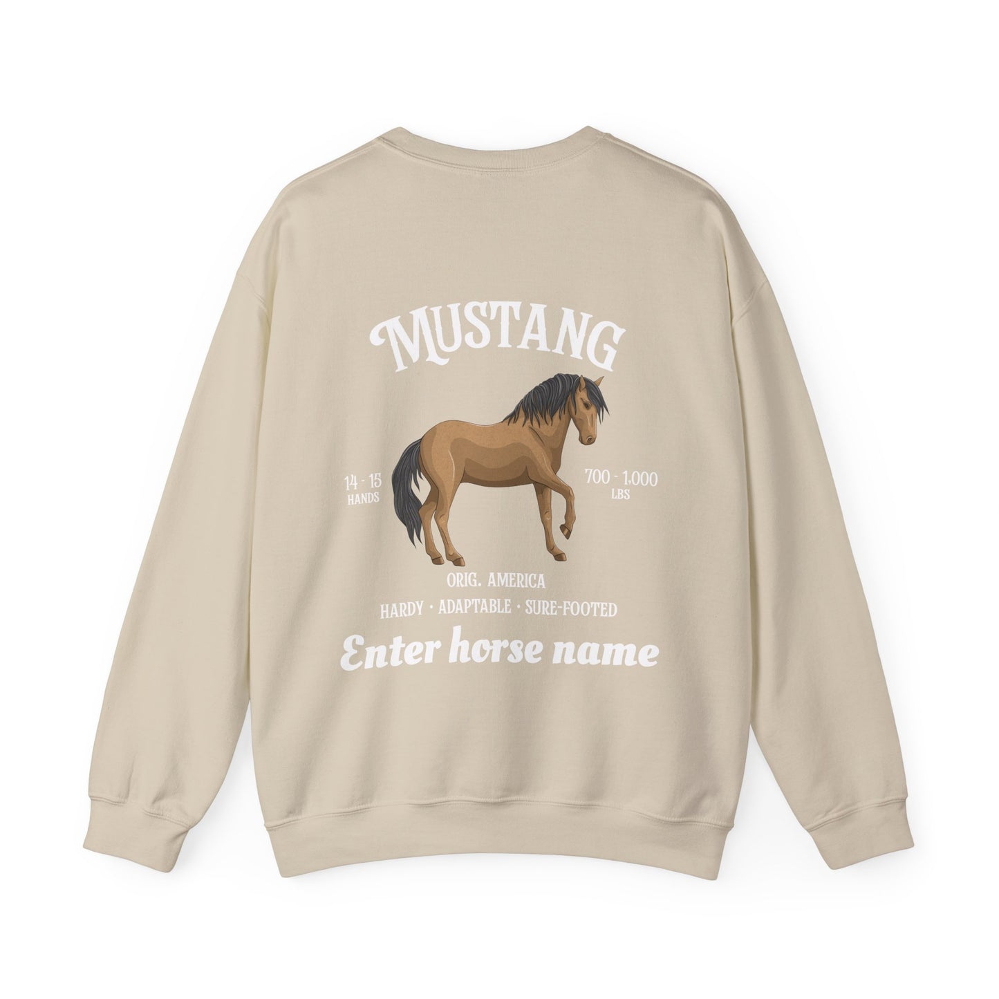 Mustang Horse Crewneck Sweatshirt — Personalized Design