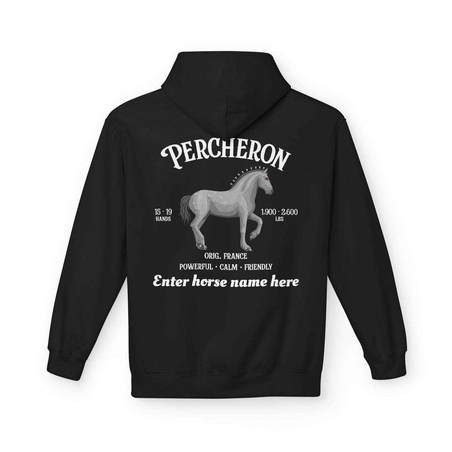 Percheron Horse Hoodie — Personalized Draft Horse Sweatshirt