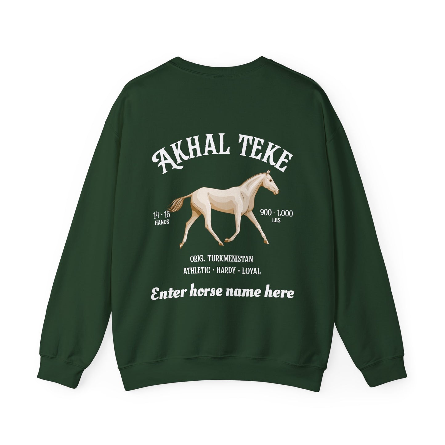 Akhal Teke Sweatshirt — Horse Breed Crewneck (Custom Name)