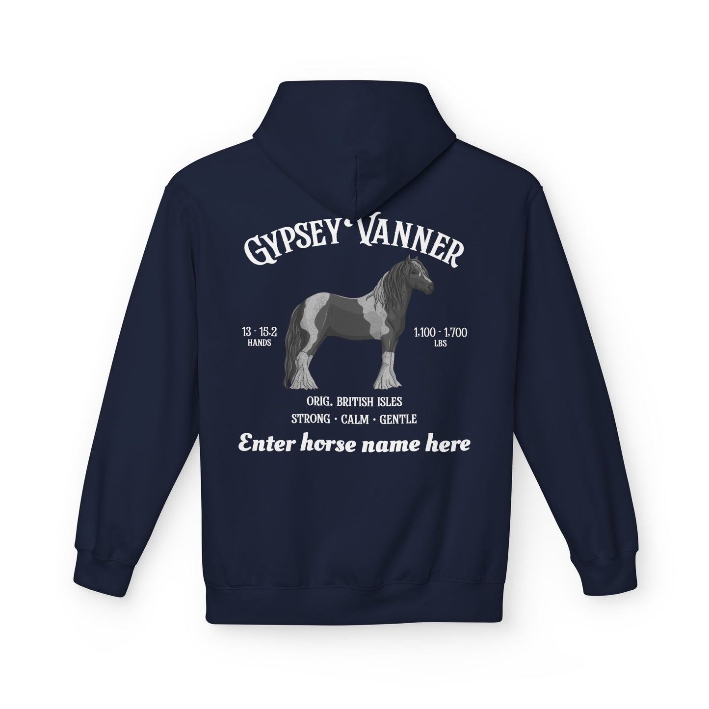 Gypsy Vanner Hoodie – Personalized Horse Breed Graphic Hoodie