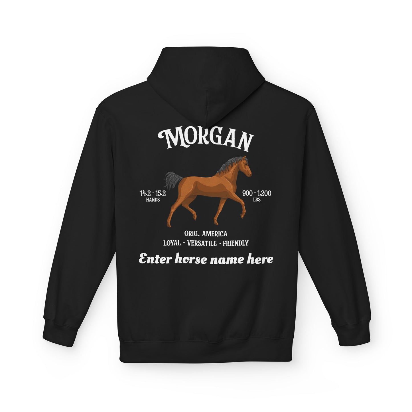 Morgan Horse Hoodie — Custom Name Equestrian Sweatshirt