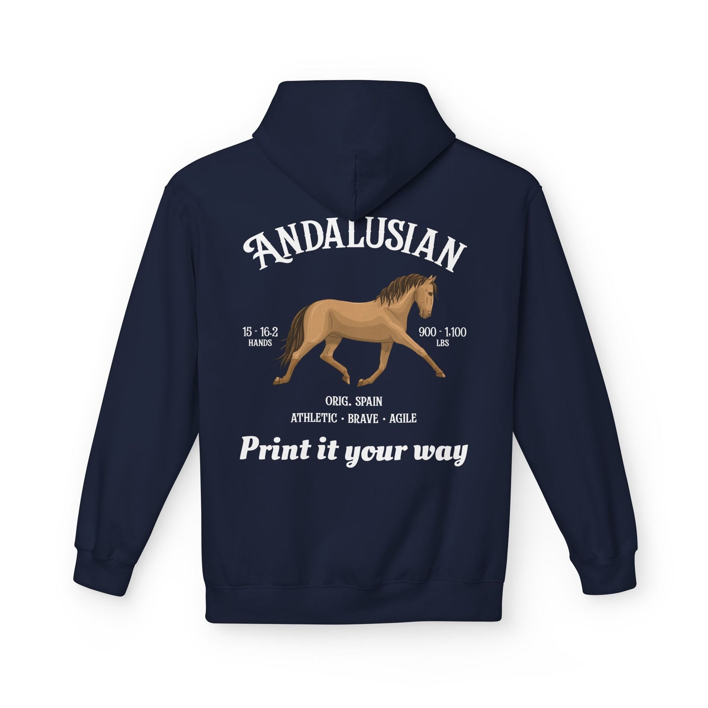Andalusian Horse Hoodie – Personalized Equestrian Pullover