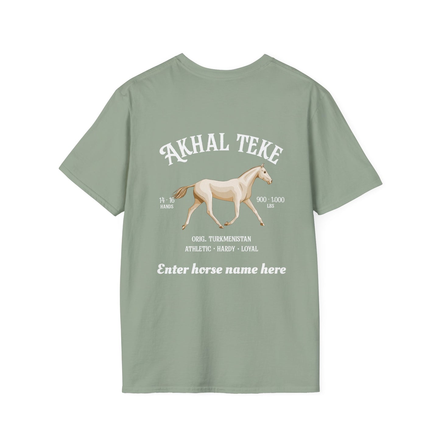 Akhal Teke Horse T-Shirt — Custom Name Equestrian Tee