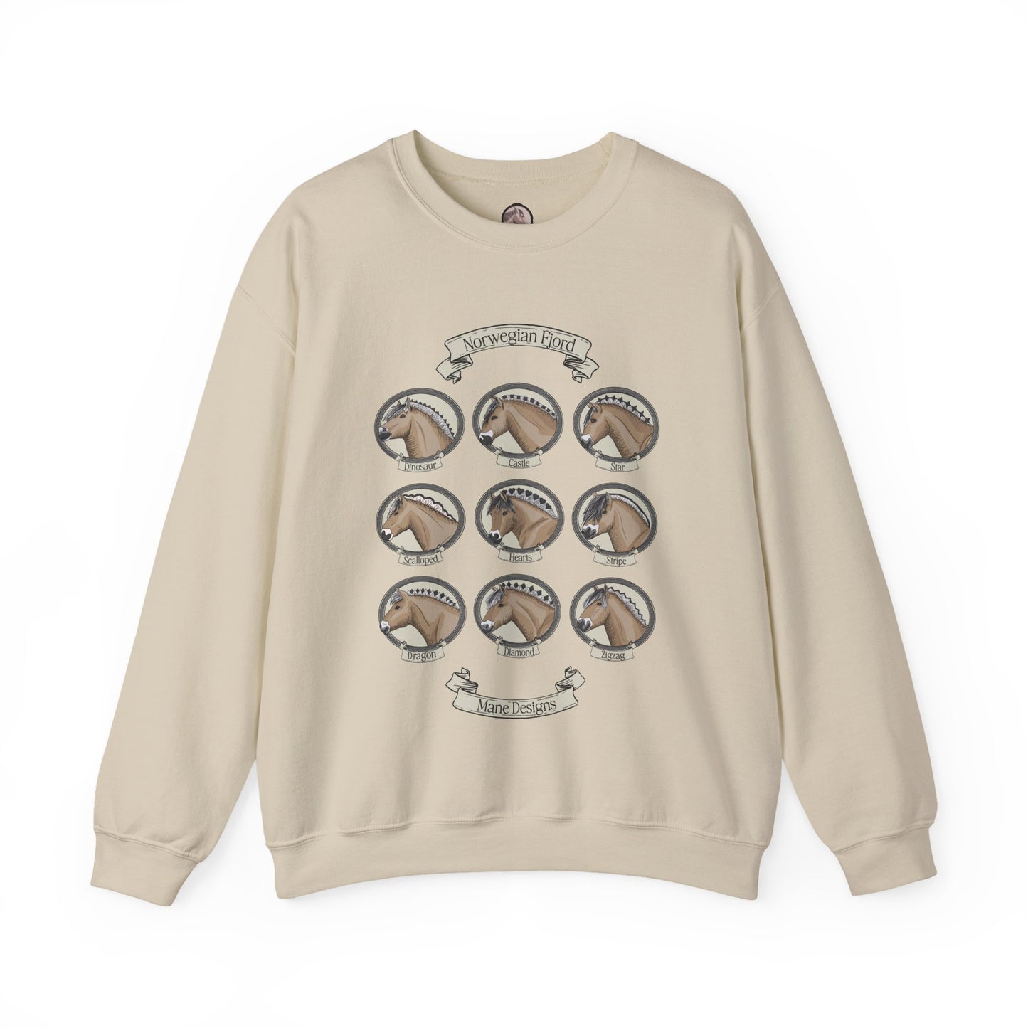Norwegian Fjord Mane Designs Crewneck Sweatshirt