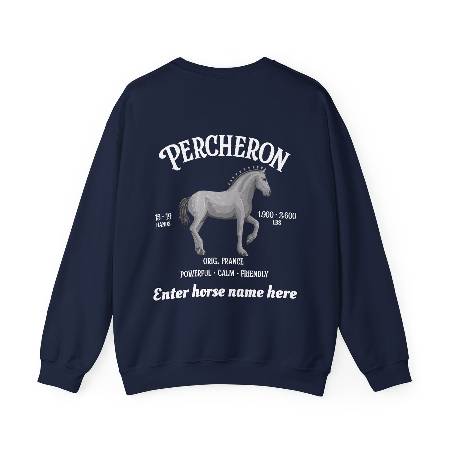 Percheron Horse Sweatshirt – Personalized Draft Horse Crewneck