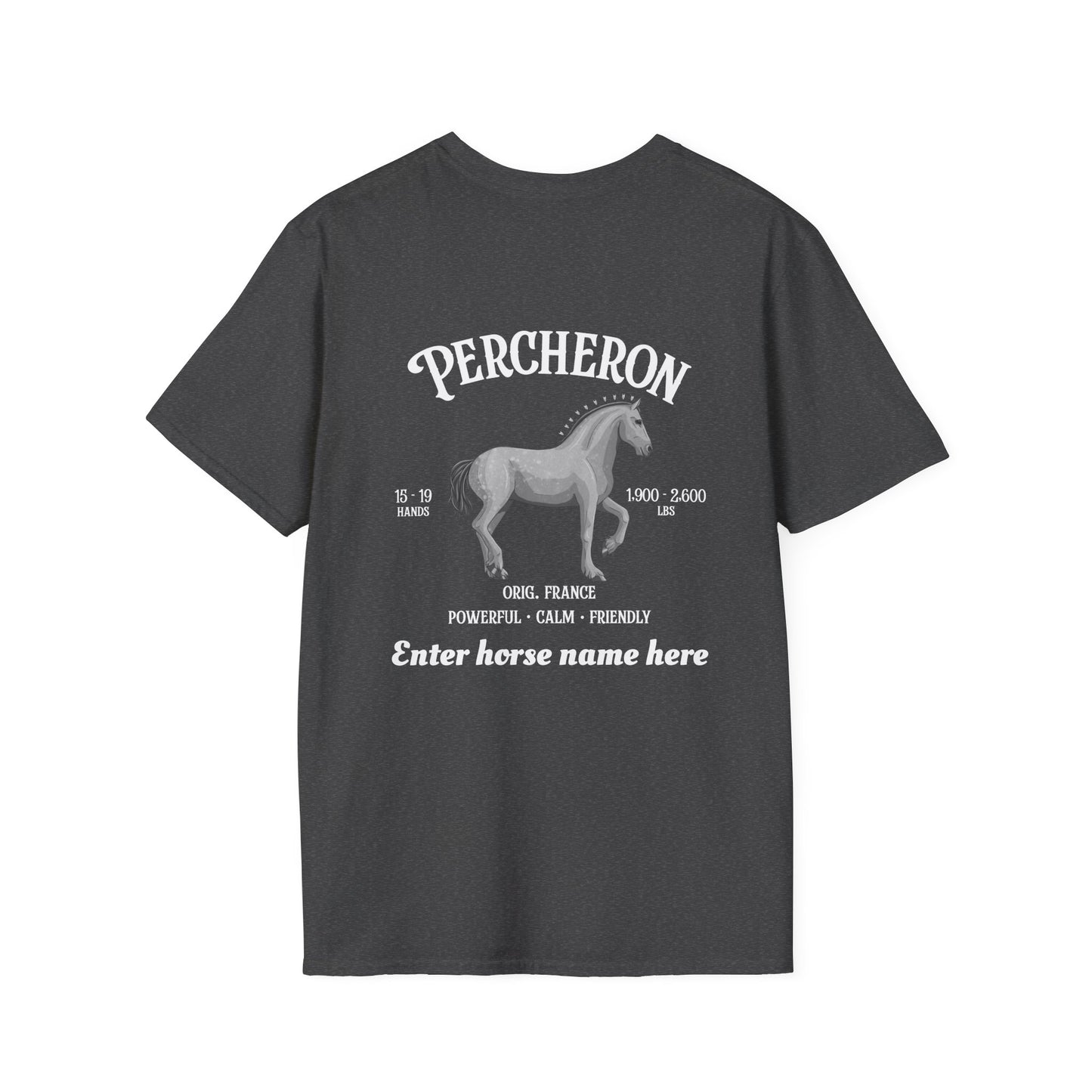 Percheron Horse T-Shirt — Customizable Draft Horse Breed Tee