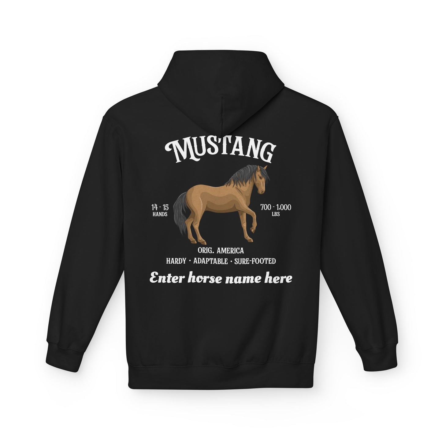 Mustang Horse Hoodie — Personalized Equestrian Sweatshirt