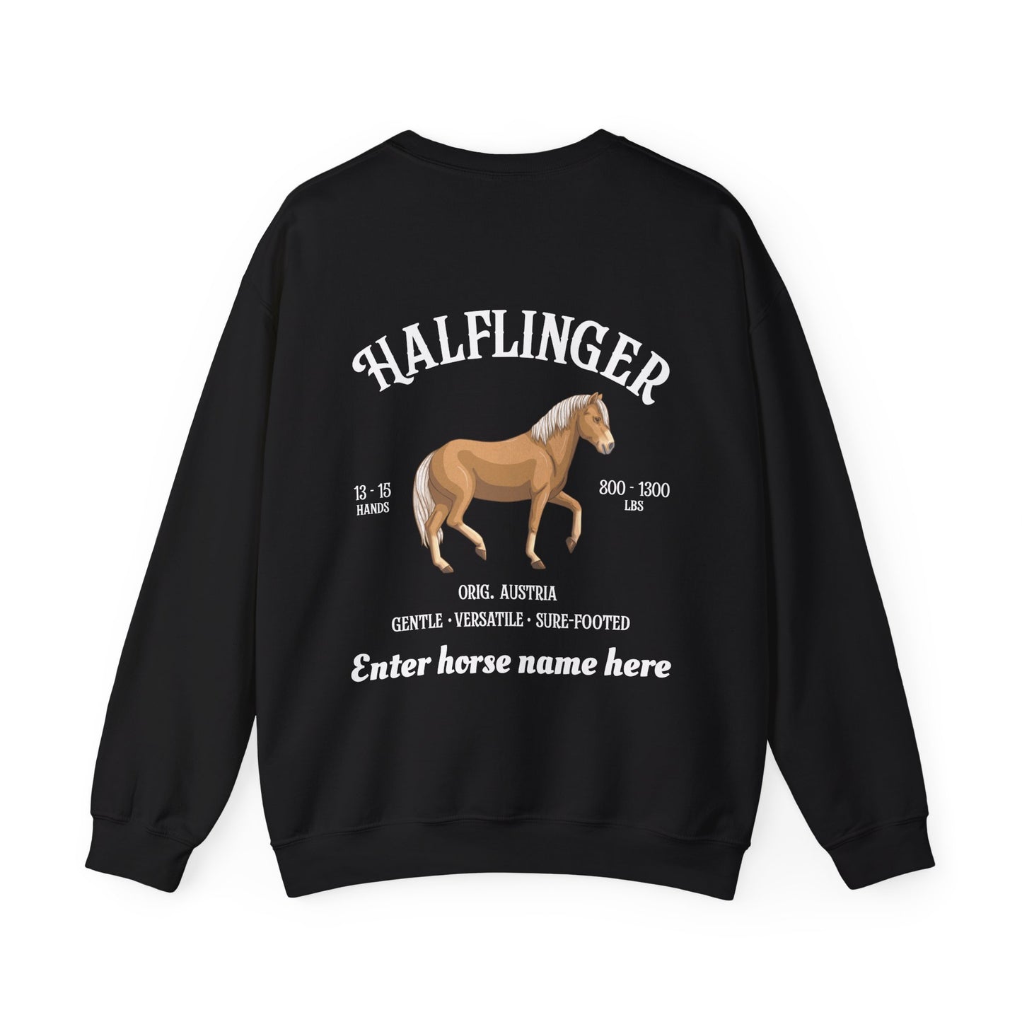 Halflinger Horse Sweatshirt — Personalized Equestrian Crewneck