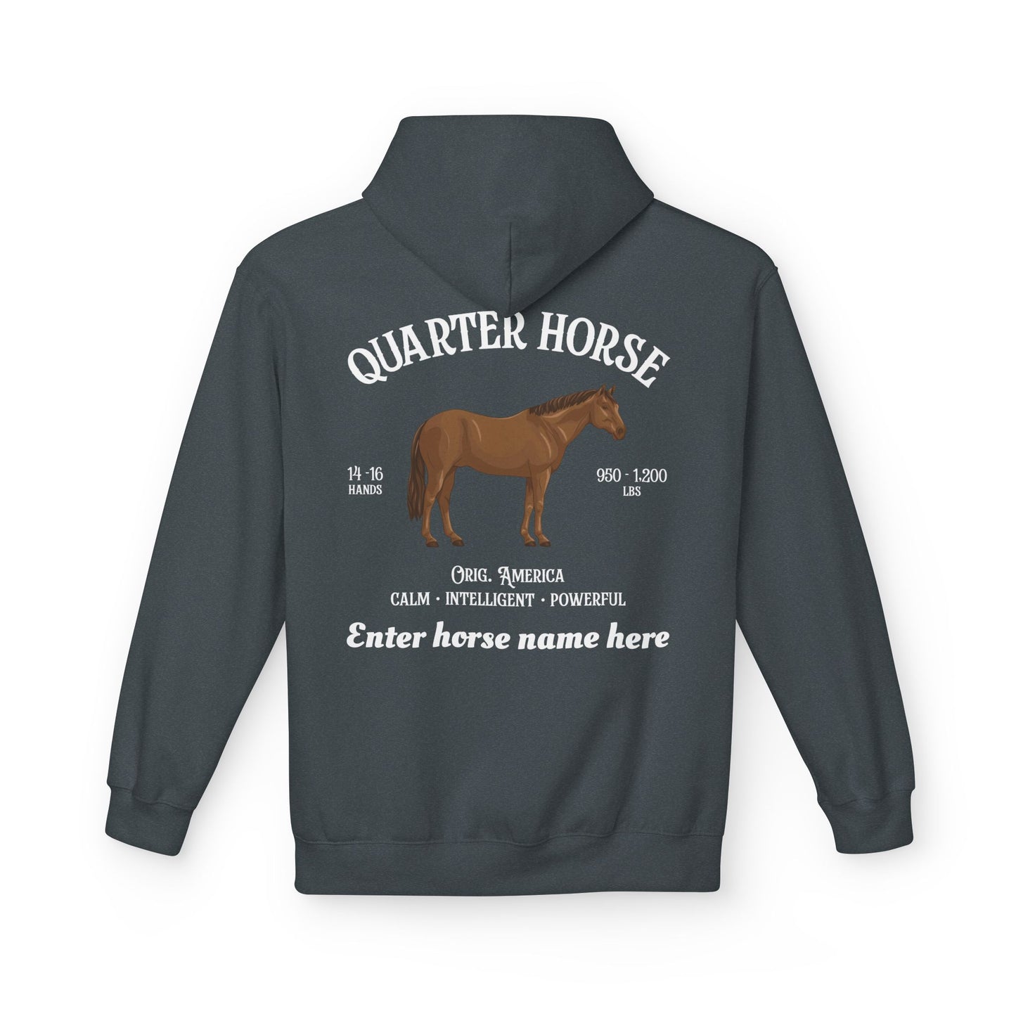 Quarter Horse Hoodie – Custom Name Personalized Equestrian Sweatshirt
