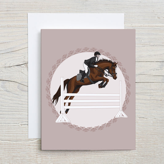 Eventing Trio Show Jump Greeting Card