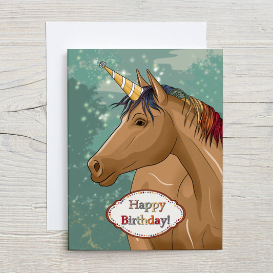 Happy Birthday Unicorn Greeting Card