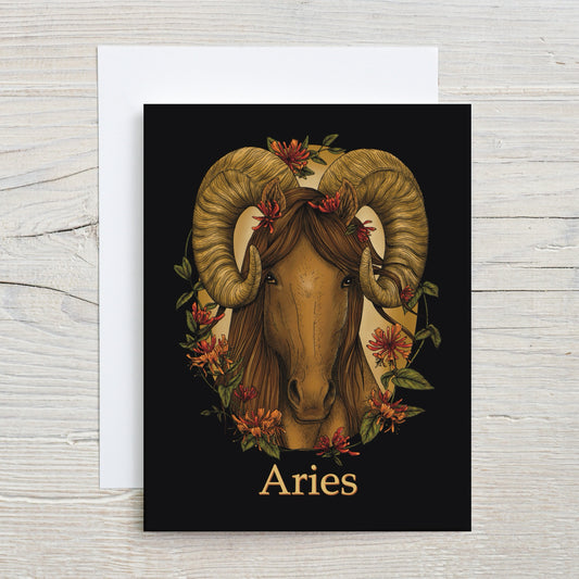 "Aries" Zodiac Greeting Card